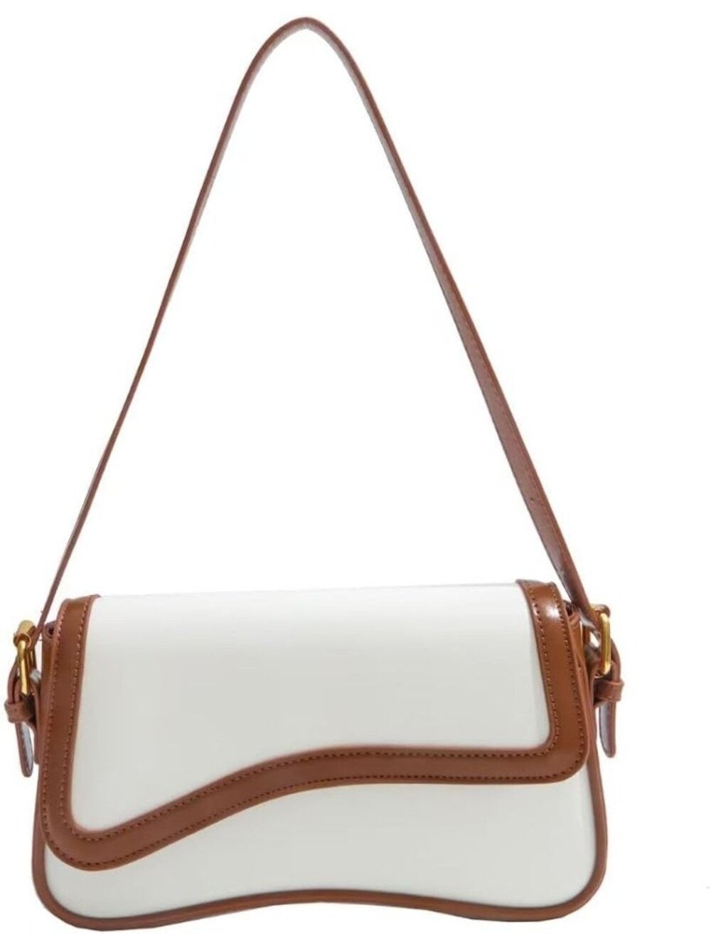👜Women's Beige PU Leather Tote Shoulder Handbag 2 Removable Straps Zipper Bag